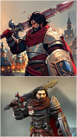 Portrait + Dynamic pose + Background